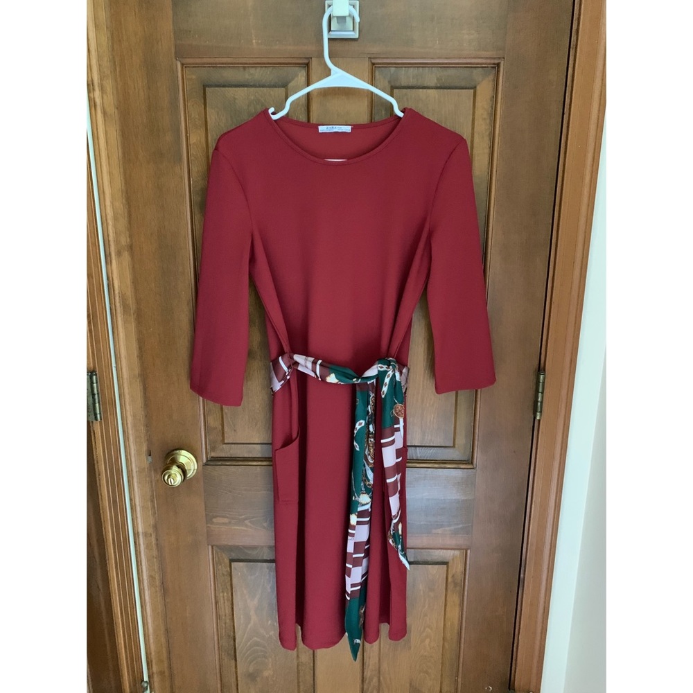 Zara basic 3/4 sleeve midi dress